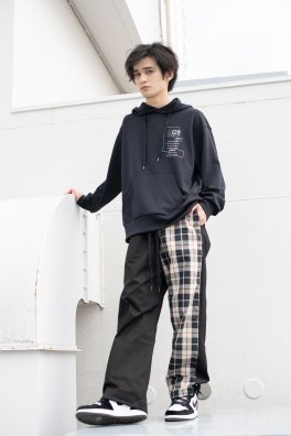 <img class='new_mark_img1' src='https://img.shop-pro.jp/img/new/icons5.gif' style='border:none;display:inline;margin:0px;padding:0px;width:auto;' />Quarters Check Wide Straight 2Way Trousers