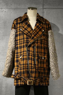 <img class='new_mark_img1' src='https://img.shop-pro.jp/img/new/icons5.gif' style='border:none;display:inline;margin:0px;padding:0px;width:auto;' />Wooly Tweed Far Sleeve Riders Jackt