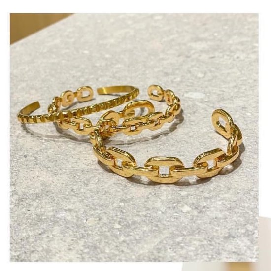 ダンクルチェーン バングルブレスレット -GOLD-＜Lsize/Ssize>｜Dancle Chain Bancle Bracelet | 男女兼用フリーサイズ 1