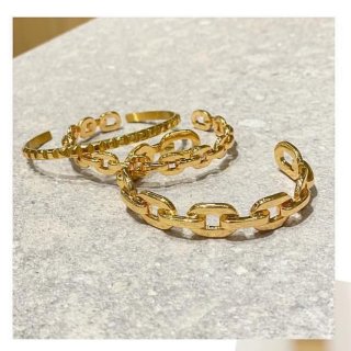  ダンクルチェーン バングルブレスレット -GOLD-＜Lsize/Ssize>｜Dancle Chain Bancle Bracelet | 男女兼用フリーサイズ