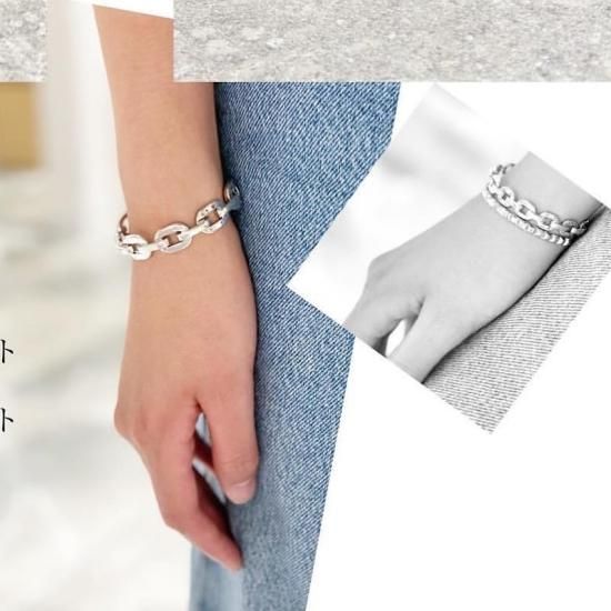 ダンクルチェーン バングルブレスレット＜SILVER＞＜Ssize/Lsize＞｜Dancle Chain Bancle Bracelet |  男女兼用フリーサイズ - スワロフスキーアクセサリー | デイリー ブライダル オリジナルデザイン イヤリング ピアス ヘッドドレス ティアラ専門店  |