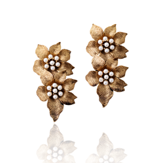 Earrings MAPLE FLOWER Earrings GOLD | NFT Jewelry by Couleurire