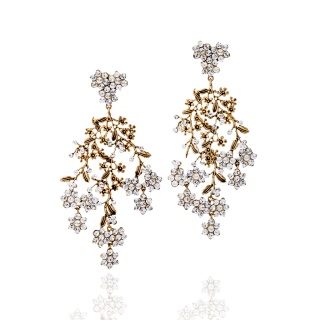 Earrings HEART & LEAF FLOWER Earrings GOLD | NFT Jewelry by Couleurire