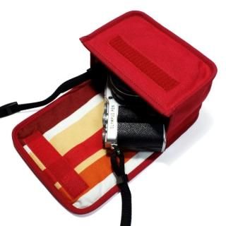 オリンパスペン E-P7ケース (ネイビー・ストライプ) 8号撥水帆布