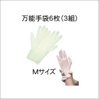プレゼント・ ゴム手袋Mサイズ　6枚（3組）が