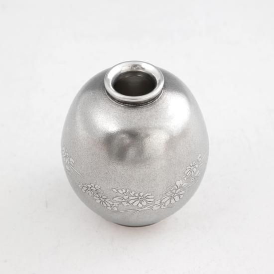 錫 花瓶 一輪挿し 黒漆加工 [No.126]｜薩摩錫器工芸館