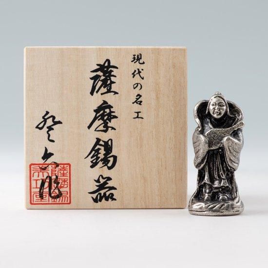 錫 置物 七福神 弁財天様 黒漆加工 [No.193-5]｜薩摩錫器工芸館