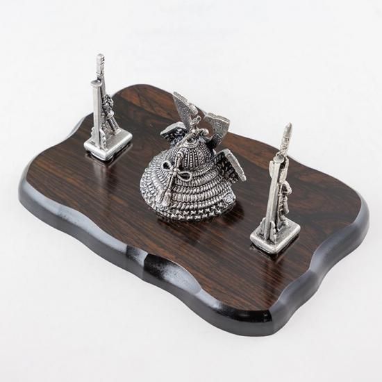 錫 置物 兜 -OSUMI- 黒漆加工 台付 [No.512B-1]｜薩摩錫器工芸館