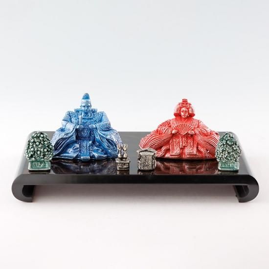 錫 置物 雛人形 -MIYABI- 青漆加工 赤漆加工 [No.509]｜薩摩錫器工芸館