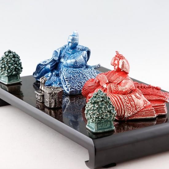 錫 置物 雛人形 -MIYABI- 青漆加工 赤漆加工 [No.509]｜薩摩錫器工芸館