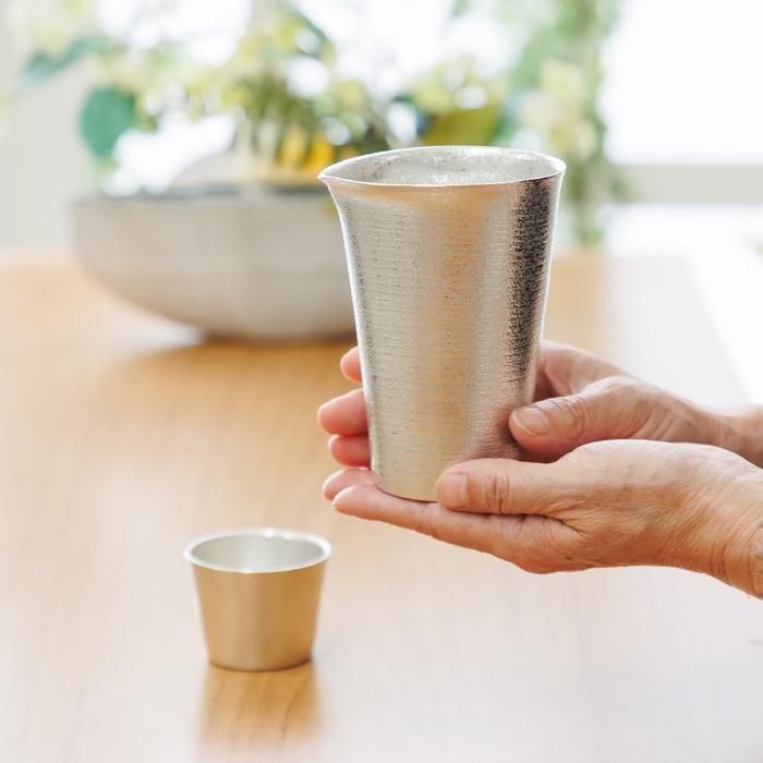 錫 片口 白吹雪加工 300ml [No.75-8]｜薩摩錫器工芸館