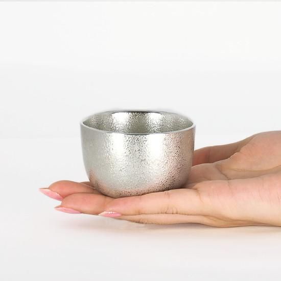 錫 酒器セットぐい呑み1ヶ 白加工 270ml [No.75-4・93A-1]｜薩摩