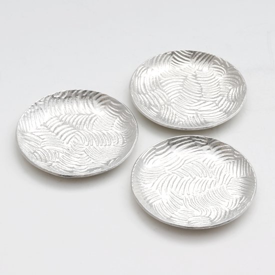 錫 銘々皿丸型 3枚セット商品番号：1300-1｜薩摩錫器工芸館