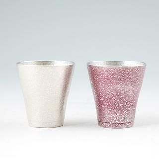漆器タンブラー　赤と黒　ペア マルチBOX 花七宝 乾漆塗 （コースター5枚付き）赤/黒 漆器の井助