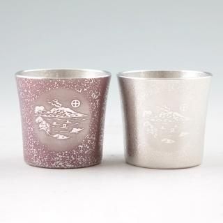 薩摩錫器 2個セット 木箱付き 錫 タンブラーセット丨薩摩錫器