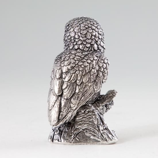 錫 置物 ふくろう 黒漆加工 [No.189-4-1-B]｜薩摩錫器工芸館