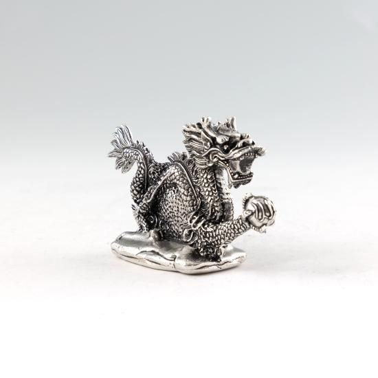 錫 置物 干支 昇龍（辰） -TAKUMI- 黒漆加工 [No.186N-5]｜薩摩