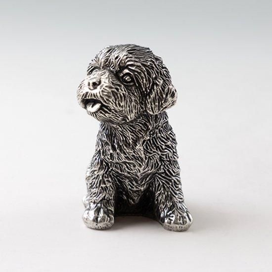 錫 置物 干支 いぬ（戌） 黒漆加工 [No.186-11-4-6]｜薩摩錫器工芸館