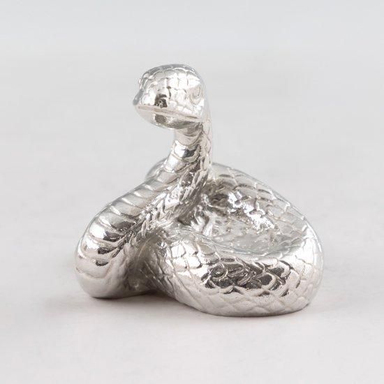 錫 置物 干支 へび（巳） -ANZU- 白加工 [No.186-6-3-W]｜薩摩錫器工芸館