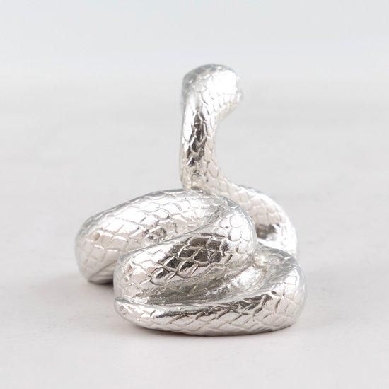 錫 置物 干支 へび（巳） -ANZU- 白加工 [No.186-6-3-W]｜薩摩錫器工芸館