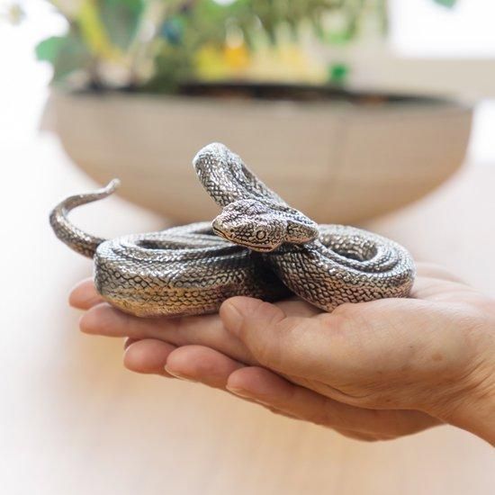 錫 置物 干支 へび（巳） -IFUU- 黒漆加工 [No.186-6-6-B]｜薩摩錫器工芸館