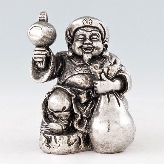 錫 置物 七福神 大黒様 黒漆加工 [No.194-2]｜薩摩錫器工芸館