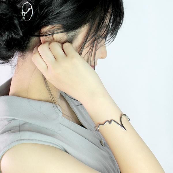 hiragana BANGLE こころ - Silver / 2size - 三代目板金屋