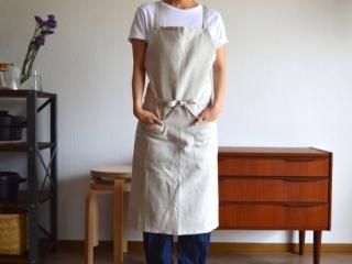 ramie apron / NATURAL