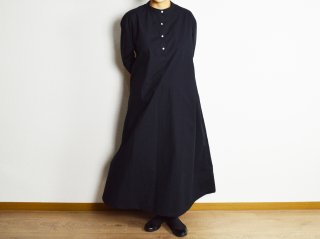 cotton typewriter long one-piece / BLACK