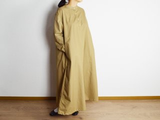 cotton typewriter long one-piece / BEIGE