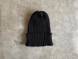 cotton rib knit cap / BLACK