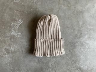 cotton rib knit cap / BEIGE