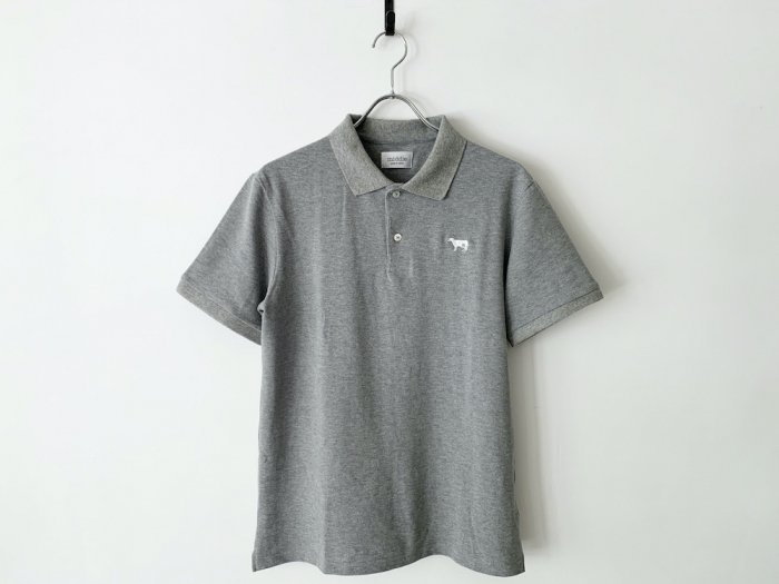 cotton pique polo shirt / GREY