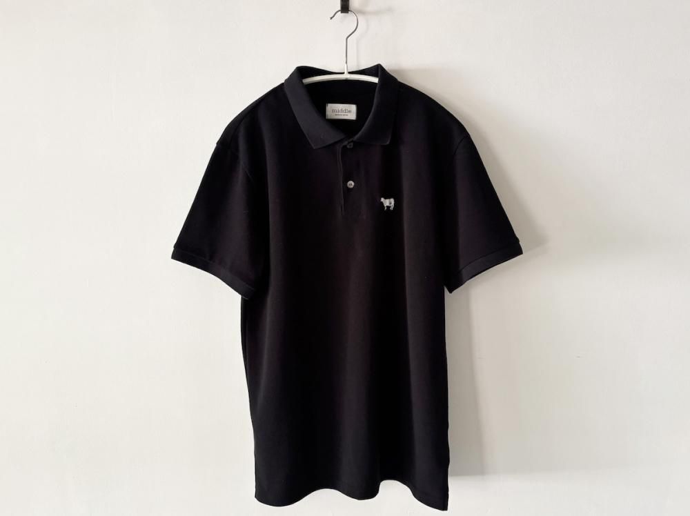 <img class='new_mark_img1' src='https://img.shop-pro.jp/img/new/icons8.gif' style='border:none;display:inline;margin:0px;padding:0px;width:auto;' />cotton pique polo shirt / BLACK