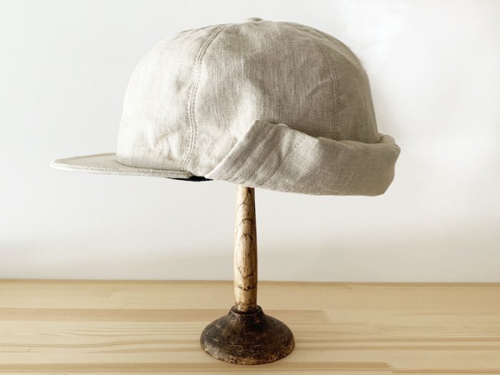 linen sun protection cap / NATURAL