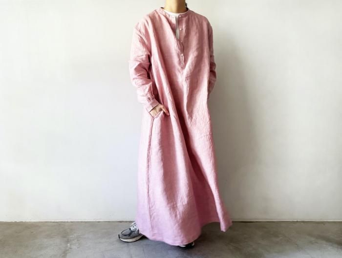 linen long one-piece / PINK