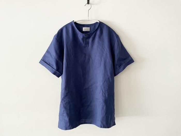 linen short sleeve kurta/  BLUE