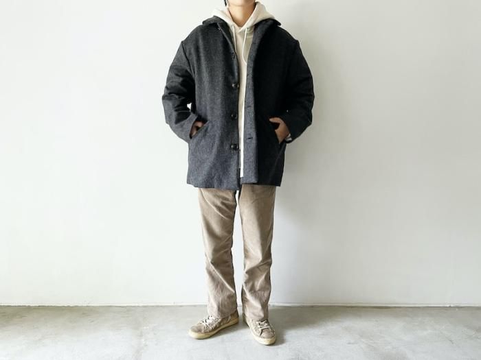 wool flannel short coat / GREY