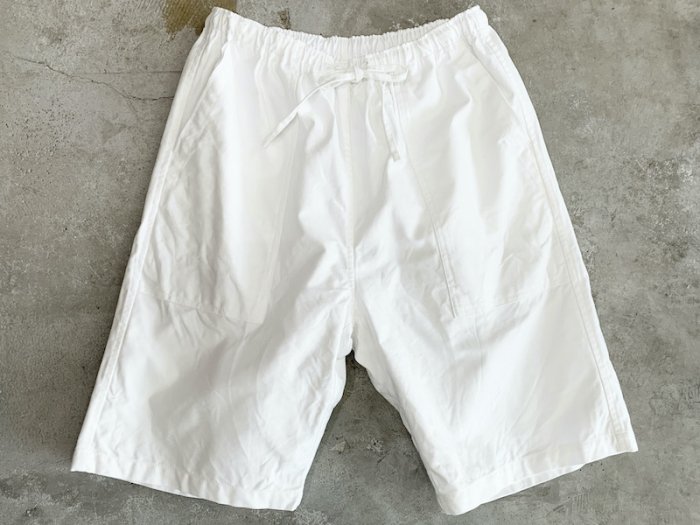 military fatigue shorts / WHITE