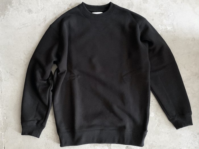 crew neck sweatshirt / BLACK