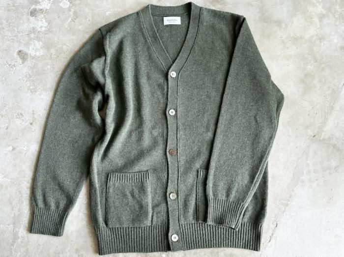 wool 5b cardigan / MOSS GREEN