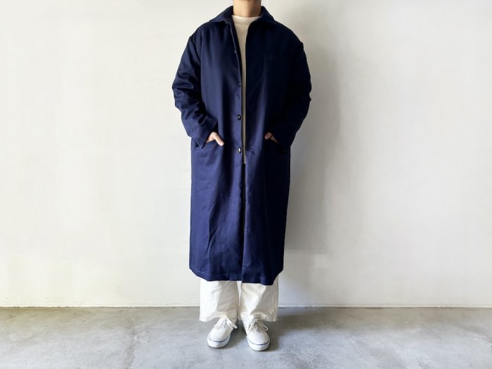 <img class='new_mark_img1' src='https://img.shop-pro.jp/img/new/icons8.gif' style='border:none;display:inline;margin:0px;padding:0px;width:auto;' />drill overcoat / NAVY