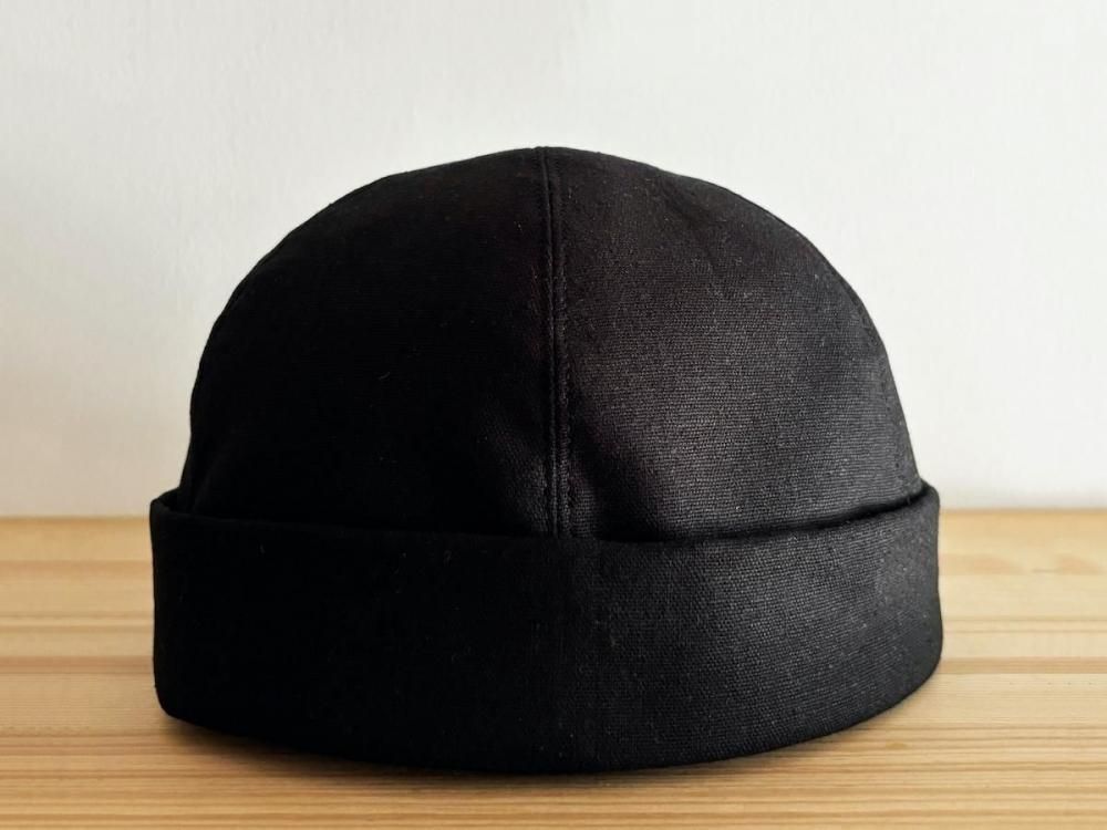 <img class='new_mark_img1' src='https://img.shop-pro.jp/img/new/icons8.gif' style='border:none;display:inline;margin:0px;padding:0px;width:auto;' />cotton linen roll cap / BLACK