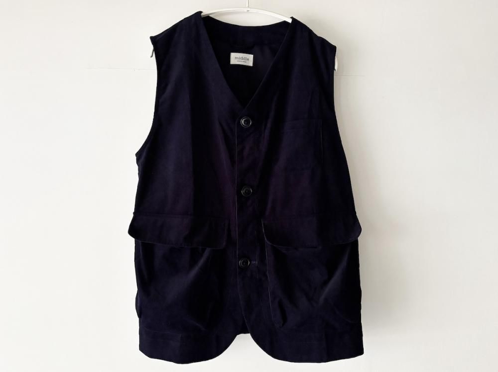 <img class='new_mark_img1' src='https://img.shop-pro.jp/img/new/icons8.gif' style='border:none;display:inline;margin:0px;padding:0px;width:auto;' />corduroy hunting vest / NAVY