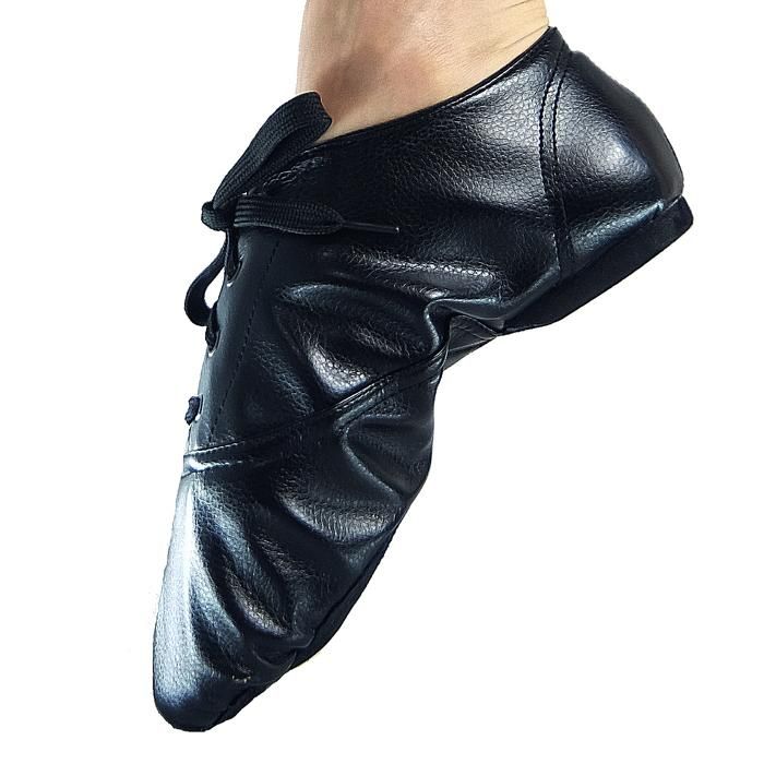 ジャズダンスシューズ【黒】【ローカット】【牛革スェードソール