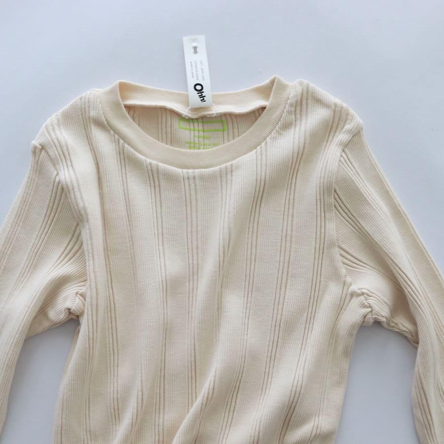 ohh! (オー) Cotton Silk Random Rib L/S Crew ohh! (オー) Cotton Silk Random Rib L/S Crew