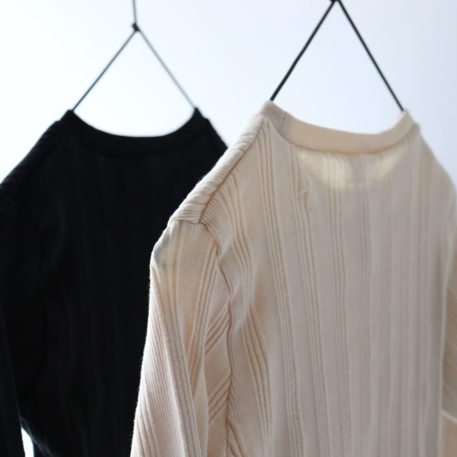 ohh! (オー) Cotton Silk Random Rib L/S Crew
