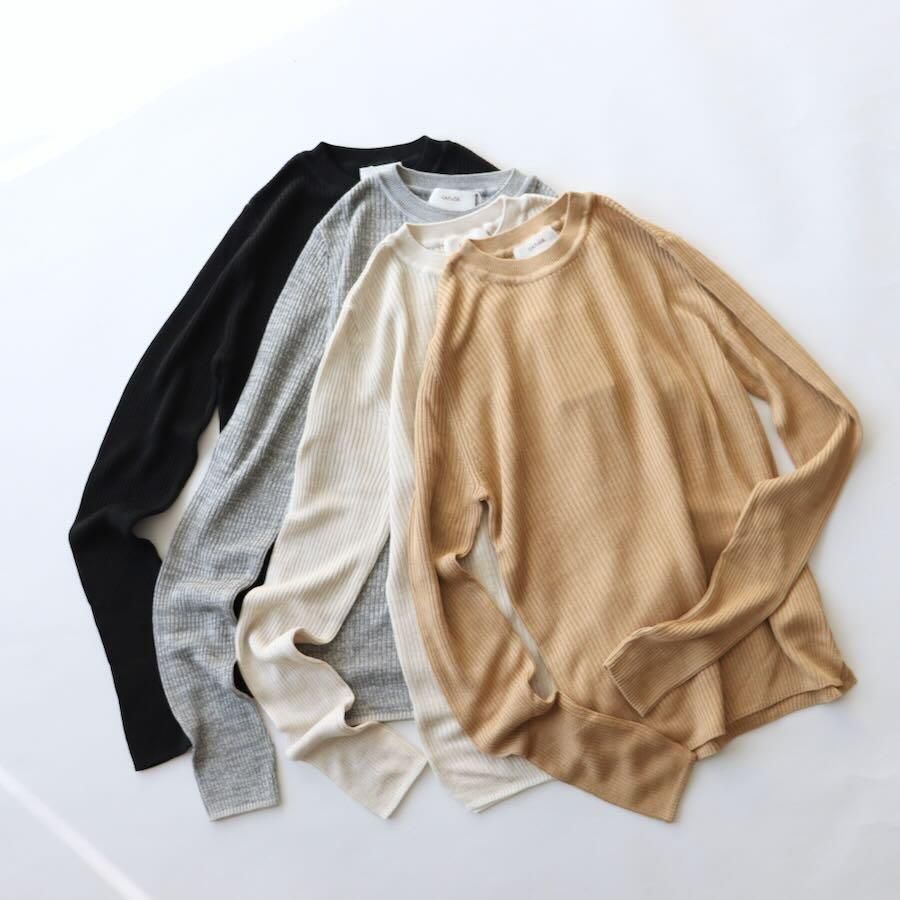 enrica(エンリカ)ラウンドネックシルクリブニット enrica(エンリカ)ラウンドネックシルクリブニット