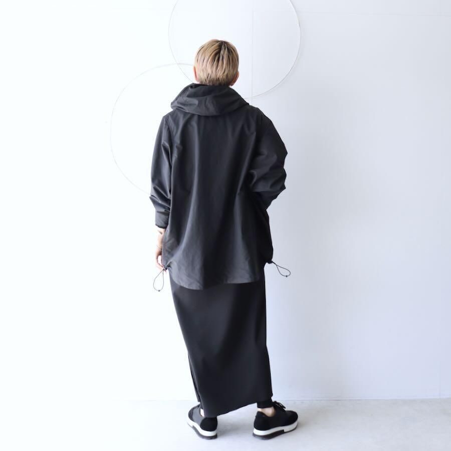1dozen イチダース パッカブルコート 撥水 ロングコート フード ブラック 1dozen（イチダース）タイプライトシレーパッカブルハーフコート