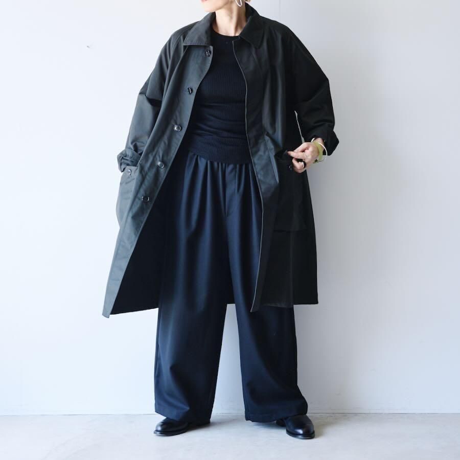 HTS（エイチティーエス）COTTON NYLON BALMACAAN COAT WITH GUSSETED